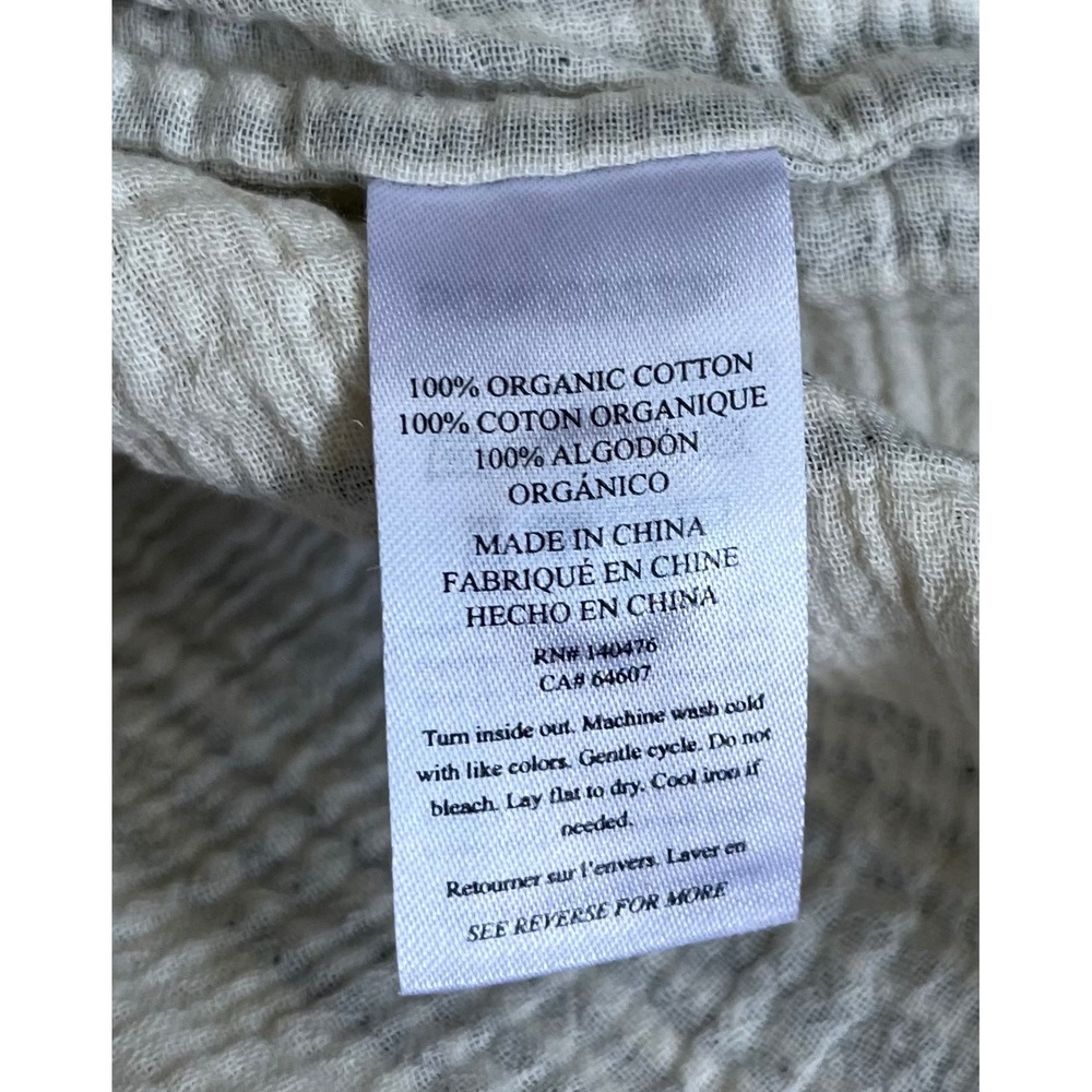 Faherty Womens Organic Cotton Gauze Henley Top Blue Cream Striped Blouse Large - Picture 8 of 8